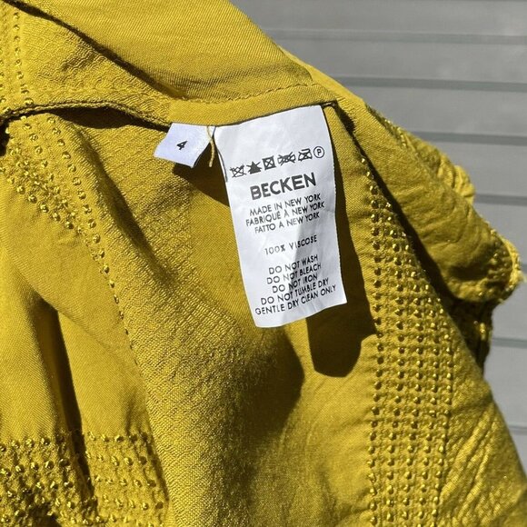 Becken Chartreuse Yellow Embroidered Blouse - Picture 8 of 8